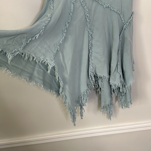 Free People Tattered Up Pool Blue Mini Slip Dress S - Picture 7 of 9
